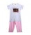 Pyjama grand galop haut blanc bas rose