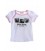 T-shirt sérigraphié GRAND GALOP fille blanc liseré rose